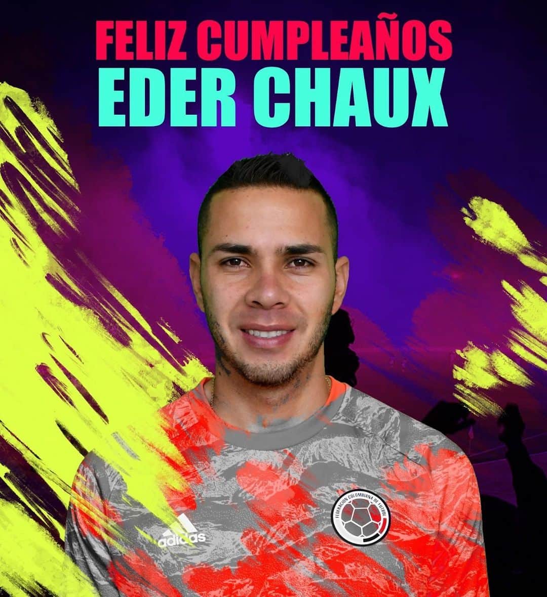 サッカー コロンビア代表チームのインスタグラム：「Feliz cumpleaños #️⃣2️⃣8️⃣ @ederchaux Esperamos que disfrutes tu día. 🎊🎉」