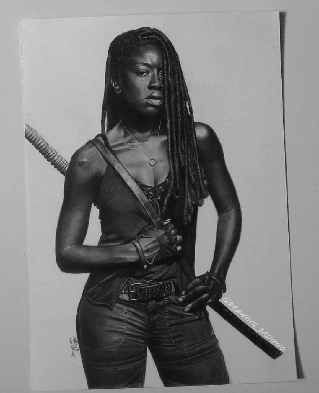 The Walking Deadさんのインスタグラム写真 - (The Walking DeadInstagram)「Michonne and her katana are an inseparable duo. Happy #FanArtFriday by @drawing_brunno!」12月21日 4時30分 - amcthewalkingdead
