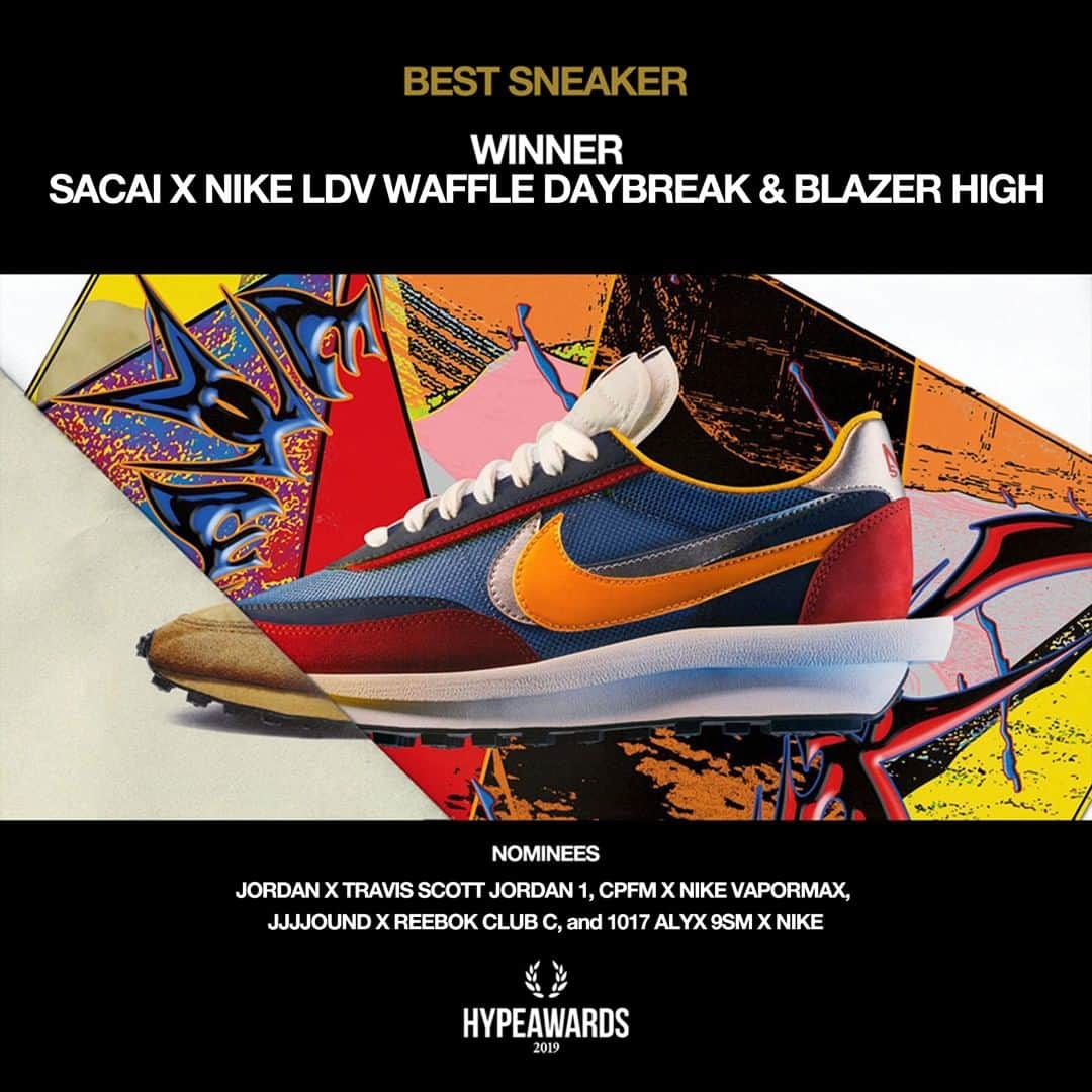 HYPEBEASTさんのインスタグラム写真 - (HYPEBEASTInstagram)「#HYPEAWARDS: The award for Best Sneaker of 2019 goes to @sacaiofficial x @nike LDV Waffle Daybreak & Blazer High. Congratulations! ⁠ —⁠ Head to the link in our bio for the full list of winners.」12月21日 10時05分 - hypebeast