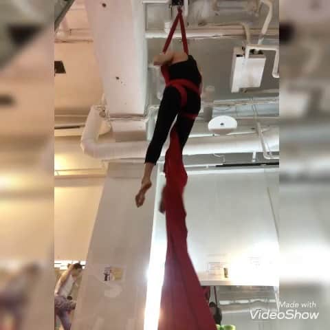 のインスタグラム：「#aerialsilk #lesson #エアリアルシルク #筋肉女子 #空中族」