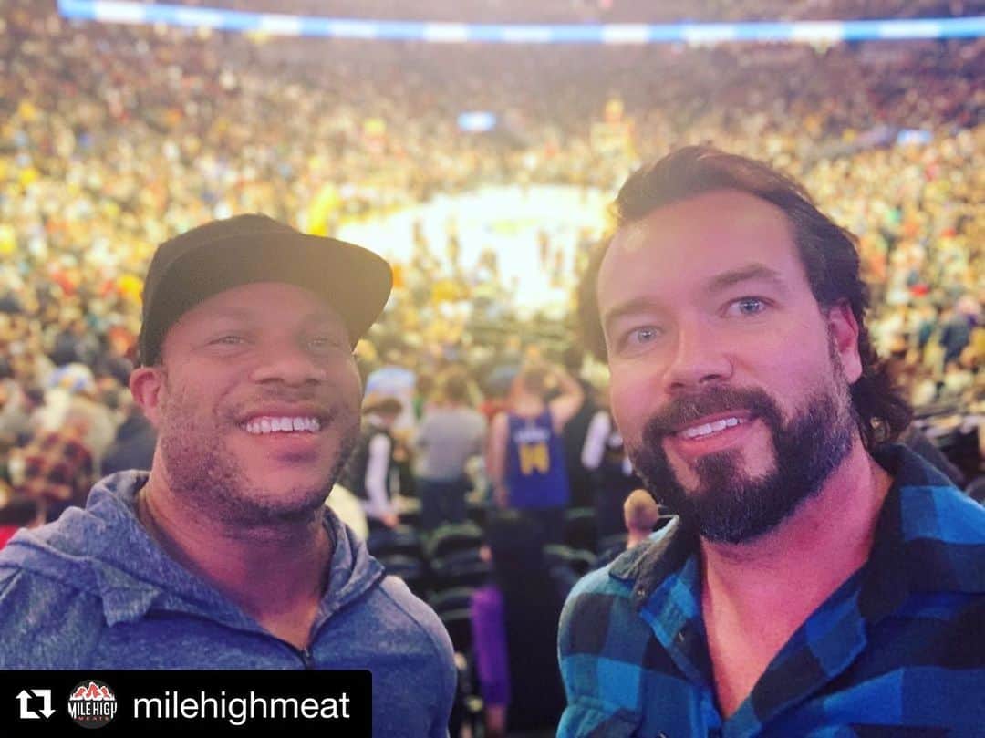 Phil Heathのインスタグラム：「New adventures ahead with my partner for our company @milehighmeat. #Repost @milehighmeat ・・・ Business meeting time @nuggets @philheath @milehighmeat stay tuned for what’s coming up」