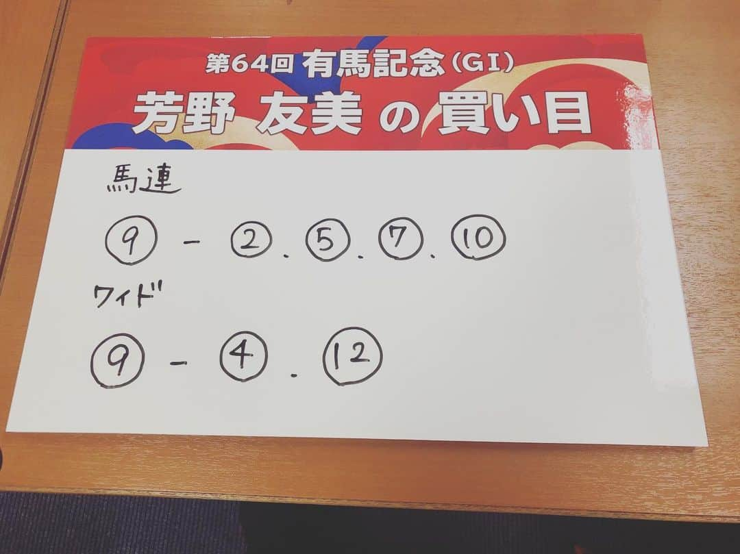 芳野友美さんのインスタグラム写真 - (芳野友美Instagram)「本日は#小倉競馬場 #トークイベント に来てくださった皆様、ありがとうございました☆ 初心者の私を温かく見守って下さり感謝です！！ほんとは私が皆さんに教わらなければいけないレベルですが、一丁前に#有馬記念 の#買い目 を披露しました！#馬券 も買ったよー！ #ビギナーズラック を願う！！！ みんなの#馬券予想 は？？？ 明日楽しみね☺︎でも終わっちゃうのも寂しいから複雑！」12月21日 18時37分 - yumi_yoshino_1980