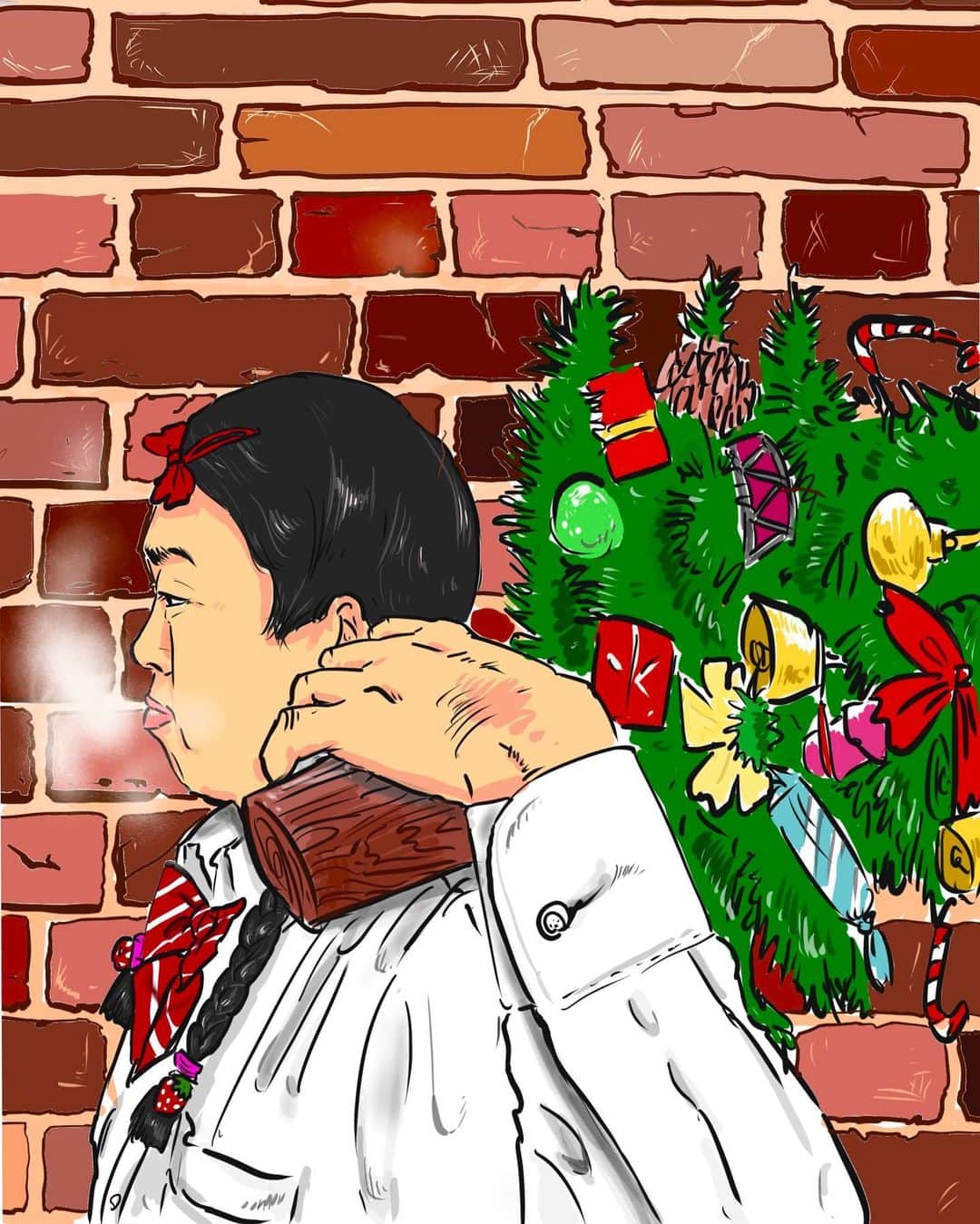西本武徳さんのインスタグラム写真 - (西本武徳Instagram)「#マロン #クリスマス #イラスト #comic」12月21日 19時51分 - j_nishi_jeraadon
