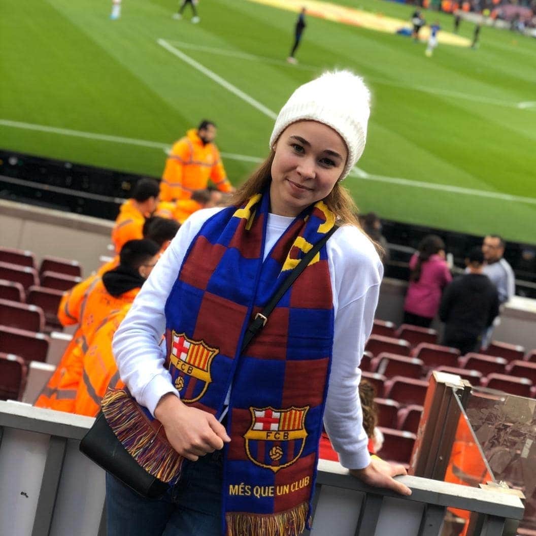 エイトォーラ・トールズドッティルのインスタグラム：「What a lovely day❤ #fcbarcelona #leomessi」