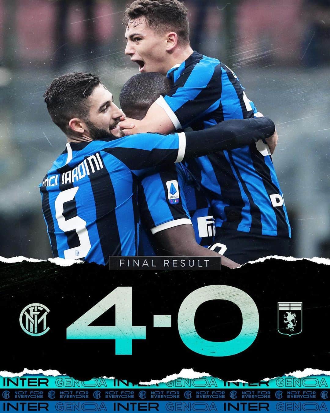 インテルナツィオナーレ・ミラノさんのインスタグラム写真 - (インテルナツィオナーレ・ミラノInstagram)「FULL TIME!!! WHAT A MATCH!!! #InterGenoa 4️⃣-0️⃣ Sempre #forzaInter 🖤💙🖤💙 #Inter #SerieA #Football」12月22日 3時53分 - inter