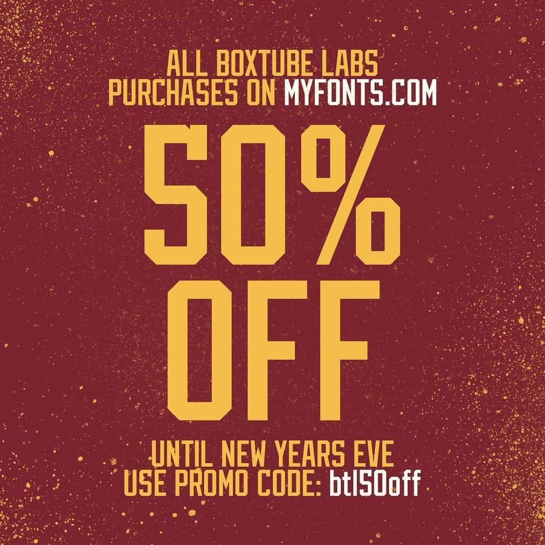 myfontsさんのインスタグラム写真 - (myfontsInstagram)「📷 by @boxtubelabs: Happy Holidays! We’re celebrating by giving you 50% off any BoxTube Labs font purchase over at @myfonts - use promo code: btl50off (valid until New Years Eve).」12月22日 6時22分 - myfonts