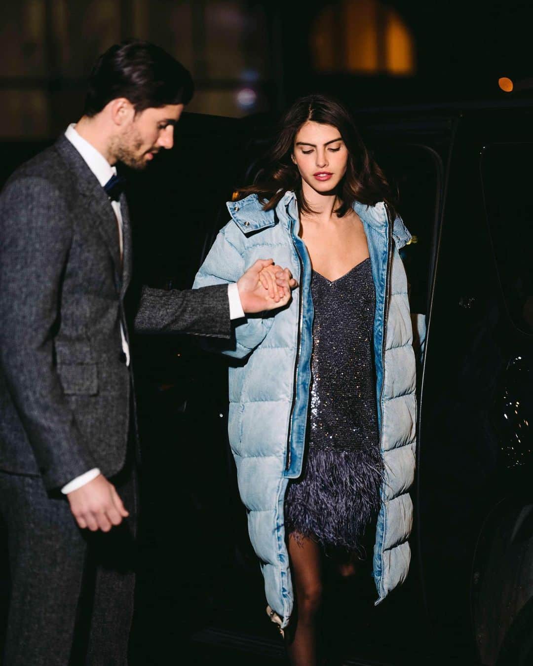 のインスタグラム：「When your coat's too good to check 🧥✔️ . . . . . . . #CoupleGoals #InstaStyle #WinterStyle #WinterFashion #Style #Fashion #SequinDress #OOTN #Sparkly #BlingBling #HolidayStyle #IGStyle #StyleGoals #Stylegram #StyleInspo #Menswear #Bloomingdales」