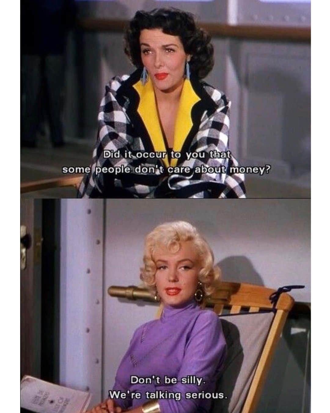 のインスタグラム：「Scenes from the movie “Gentlemen Prefer Blondes”❤️ Marilyn and Jane were the perfect combination.」