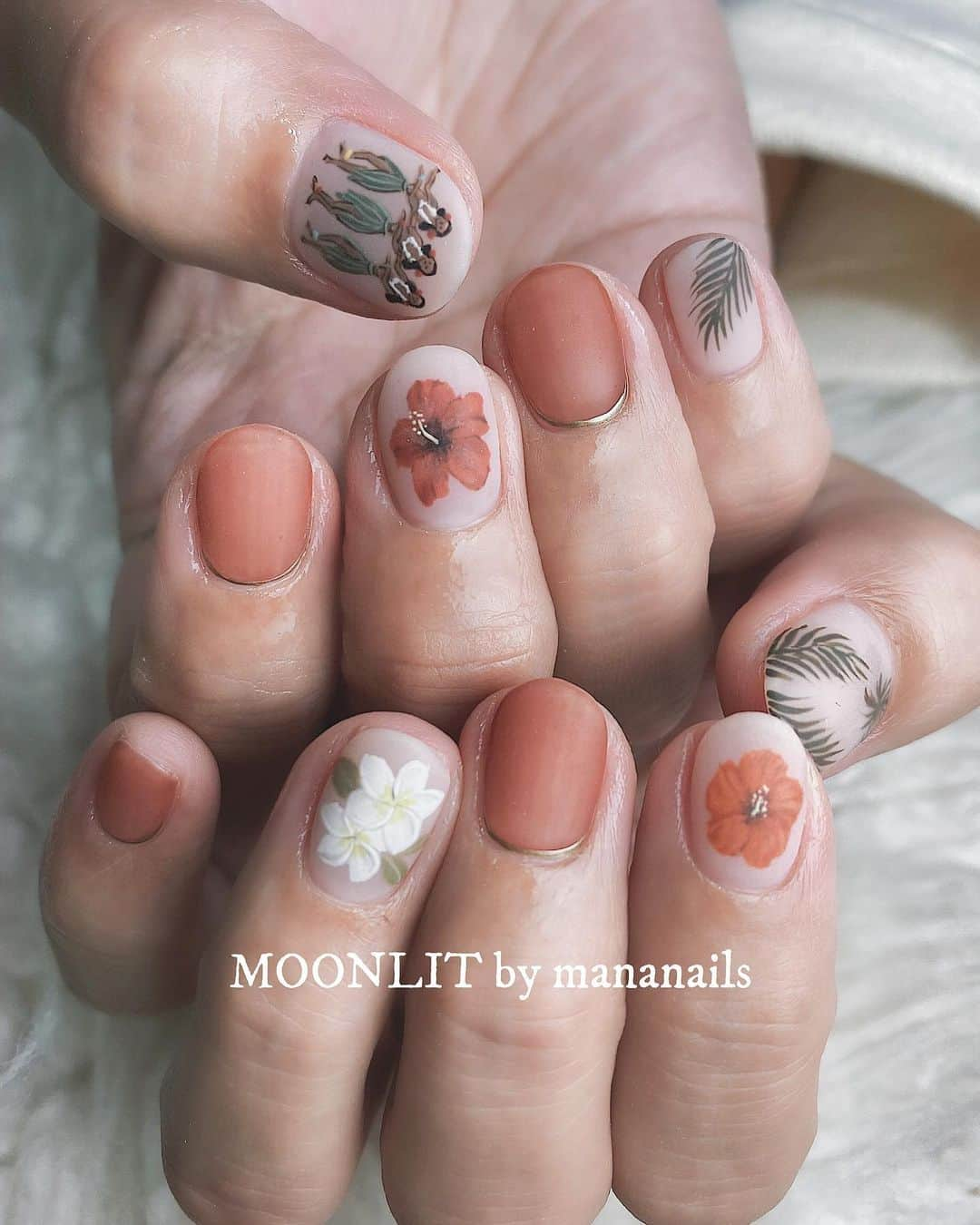 mananailsさんのインスタグラム写真 - (mananailsInstagram)「vintage Hawaii🌺 ㅤ ☾120min design」12月22日 8時54分 - mananails