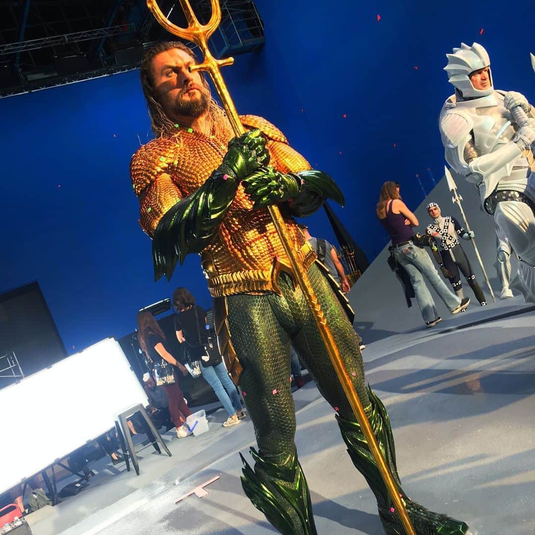 ジェームズ・ワンのインスタグラム：「Happy anniversary AQUAMAN! Can’t believe how time flies. Sharing some of my personal photos from set. Who’s ready for the next chapter??!」