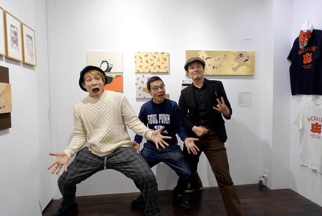 磯部正文のインスタグラム：「六本木のs+artsで行われていたs+arts christmas exhibition 森博幸氏の作品にYOHくんと共にコラボさせていただきました また面白いコラボ作品創りましょう...♪* 共同展で今回参加されている作家さん達の作品も秀逸でした☆☆☆」