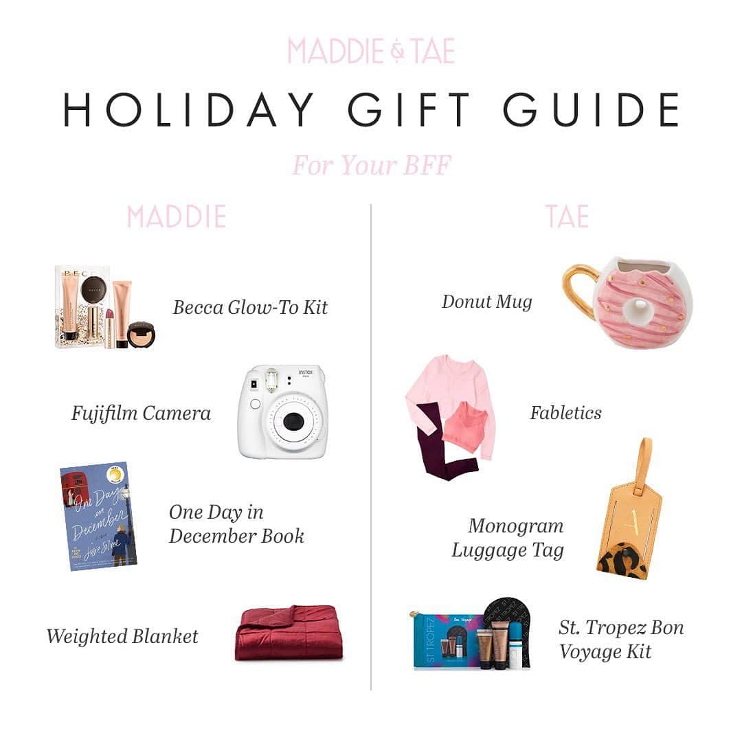 Maddie & Taeさんのインスタグラム写真 - (Maddie & TaeInstagram)「Shopping for your BFF made easy with this guide! 👯‍♀️ We lovveeee these products. Find them at the link in bio and stories!」12月22日 12時25分 - maddieandtae