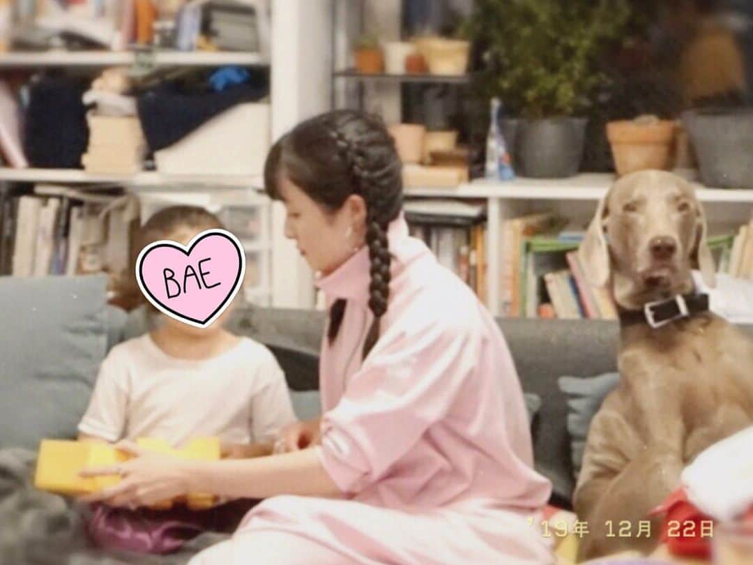 奥村佳恵のインスタグラム：「☀️😈🐶 #love #babygirl #play #happiness #weimaraner」