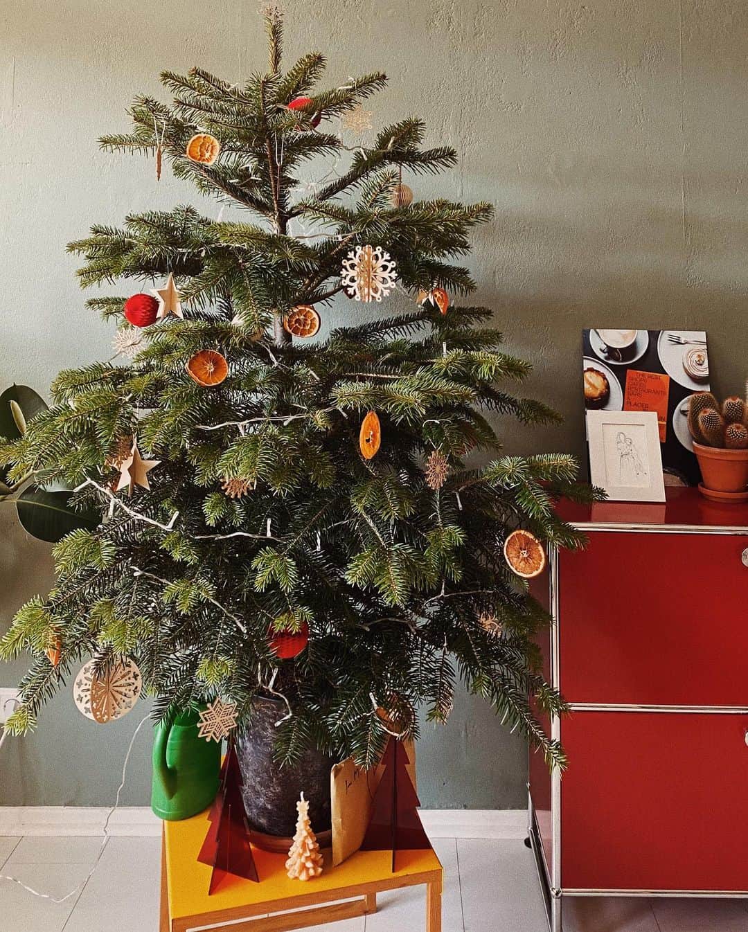STIL IN BERLINさんのインスタグラム写真 - (STIL IN BERLINInstagram)「Never had my own Christmas tree, also because the whole chopping 10 year old trees to dump them 3 weeks later really annoys me. When @wundertree.co offered one of their left-overs to stay with me over the holidays I had to improvise with decorations. Dried oranges, paper and wooden ornaments it is. I’m trying to take really good care of this tree, because it’s gonna be picked up beginning of January and taken back to the forest. So I need to make sure it stays strong and healthy during its time with me. There are thankfully a couple new businesses offering rental trees and you can often already pre-order yours for next year. Happy Holidays! / Anzeige」12月22日 23時58分 - stilinberlin