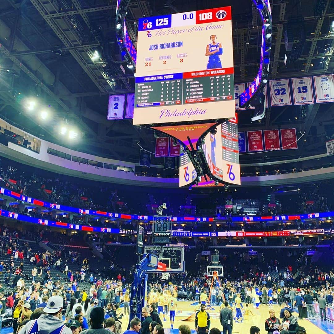 中村剛大のインスタグラム：「#76ers  #Wizards #NBA #philadelphia #USA #ilovebasketball」