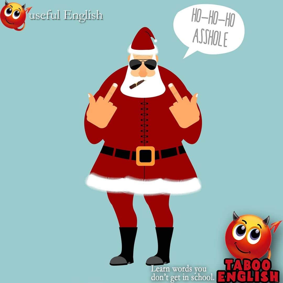 Taboo English®のインスタグラム：「メリークリスマス🎅🎄🎄ホーホーホー 😂 • • • • #クリスマス #nothingforyouwhore #santasaysno #サンタさん」