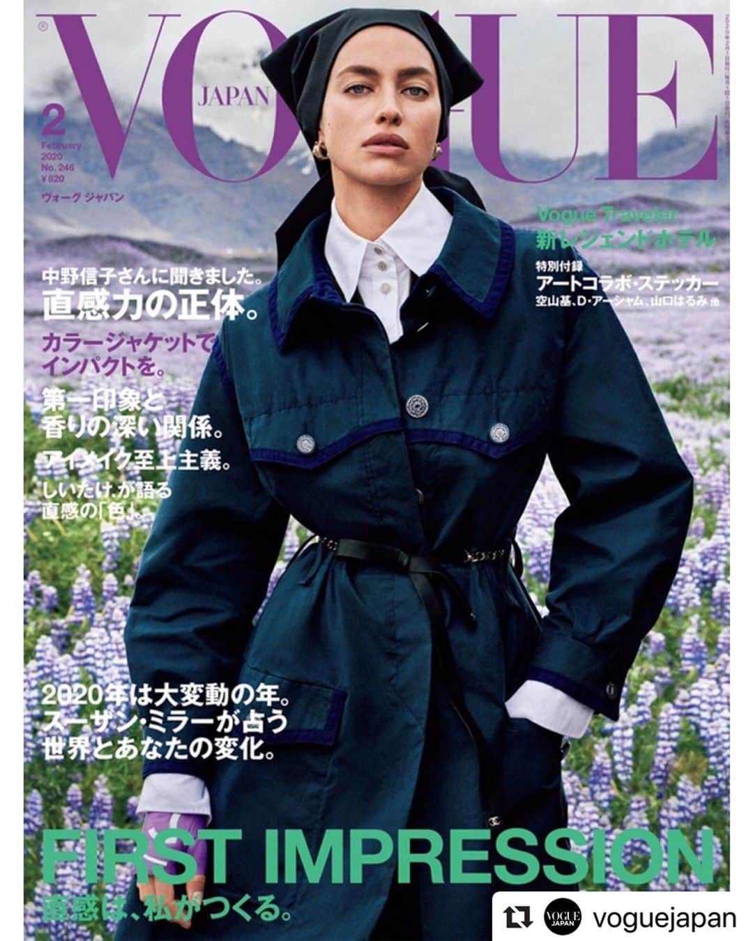 MEDICOM TOYさんのインスタグラム写真 - (MEDICOM TOYInstagram)「#Repost @voguejapan with @make_repost ・・・ 12月26日発売の『VOGUE JAPAN』2月号のカバーガールはモデル、母、ミューズなど多くの顔を持つイリーナ・シェイク。シャネルのリゾートコレクションを纏い、雄大な自然を望むアイスランドを舞台に撮影を行った。2月号は「FIRST IMPRESSION」をテーマに、直感力の磨き方から第一印象と香りの関係など、様々な切り口で気になるあれこれをお届けします。逃さずチェックして！ The cover girl of our February issue is Irina Shayk! This issue with the theme, "FIRST IMPRESSION” explores the ways to strengthen our intuitive abilities and the interesting relationship between perfumes and first impressions and more! Don’t miss the February issue on sale on the 26th of  December✨ Photo: @giampaolosgura Fashion Editor: @patrickmackieinsta Hair: #ShingoShibata at The Wall Group Makeup: @ttmakarova  Casting: @pg_dmcasting at @exposureny Model: @irinashayk Styling Assistant: #JamesKelley #voguejapan #februaryissue #irinashayk」12月23日 10時54分 - medicom_toy