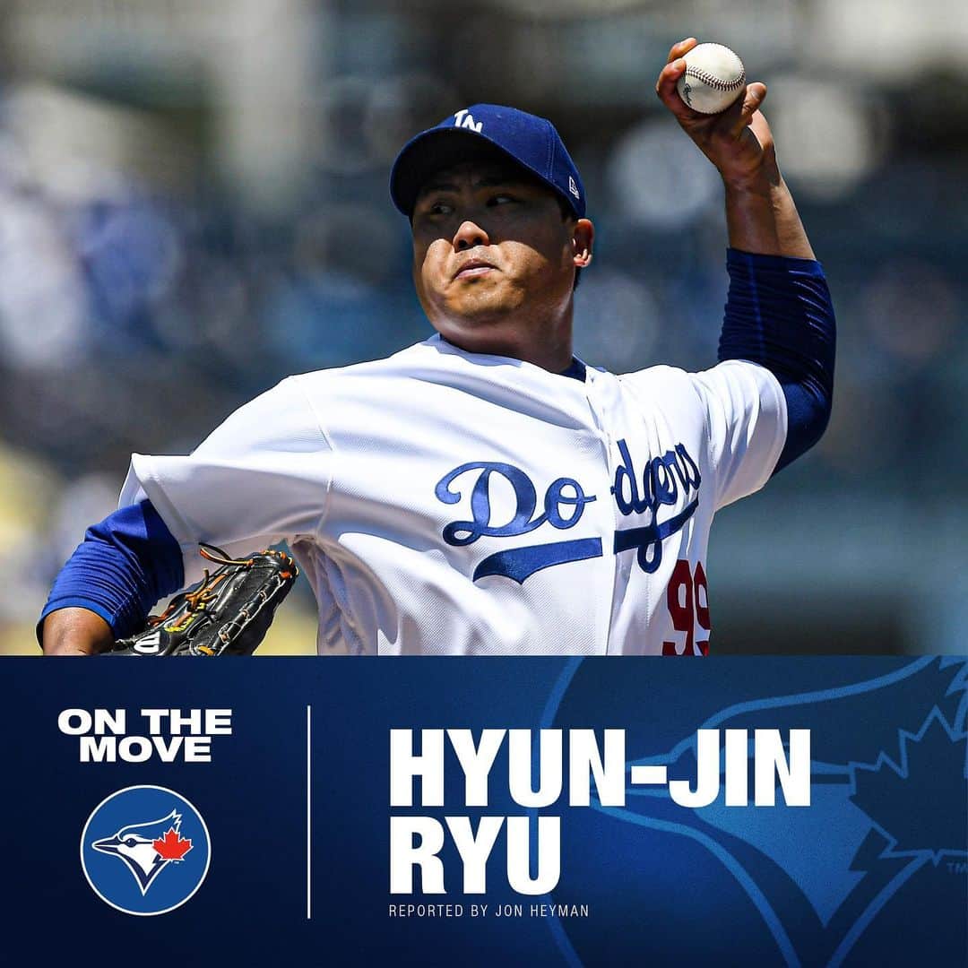 MLBさんのインスタグラム写真 - (MLBInstagram)「Headed to The 6.  Hyun-jin Ryu reportedly agrees to a 4-year, $80M deal with the @bluejays, per Jon Heyman.」12月23日 13時40分 - mlb