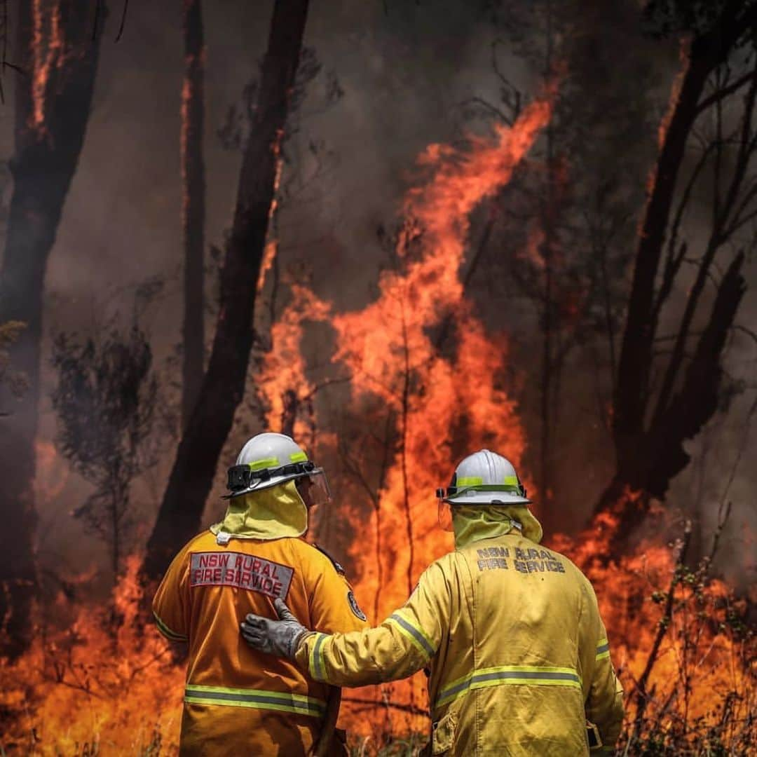 マイア・ミッチェルのインスタグラム：「Heartbroken and haven’t found words yet. If you can, please donate to the NSW Rural Fire Service. Link is in my bio.」