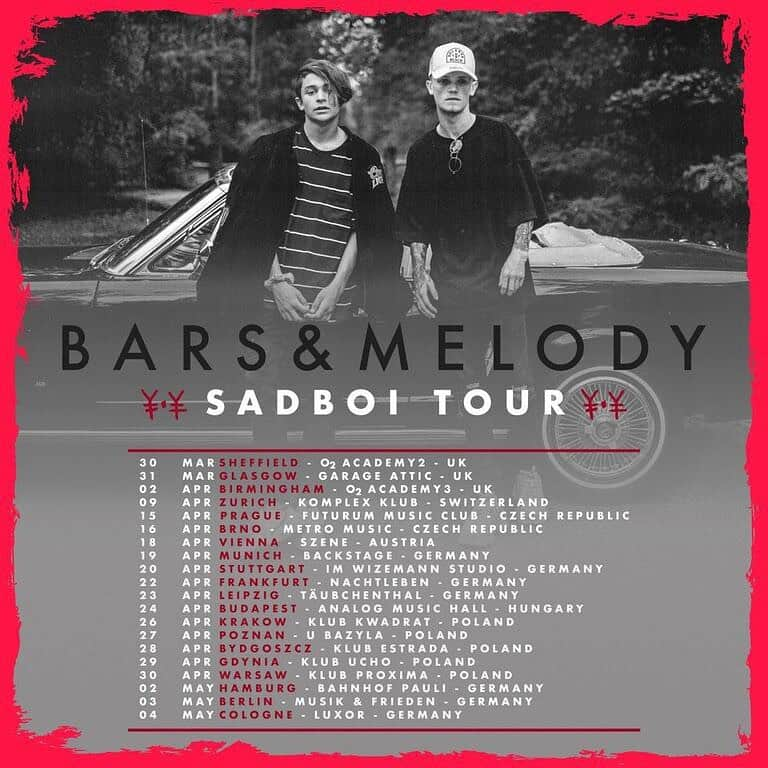 Bars and Melodyさんのインスタグラム写真 - (Bars and MelodyInstagram)「Sadboi tour ¥ • ¥ WHOS coming? Link in bio 🔥」1月7日 1時38分 - barsandmelody