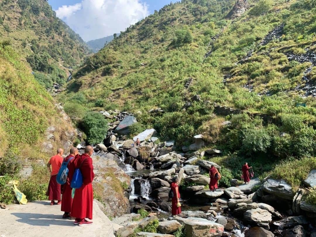 Leslie Camila-Roseのインスタグラム：「Photo taken in Dharamshala in Nov 2019. « Increased urbanization, modern, and fast-paced living have collectively put us on a different path. Yet, there is a well-documented part of our history where we lived in symbiotic harmony with nature. First nations and ancient civilizations had a visceral sense of reverence towards nature and an acute "environmental" intelligence.  One prime example of this is the integration of circularity. One can trace circular economy to first nations' basic rules of communication and economics. The law of the circle is an essential notion of Native American culture. Native Americans understood the elemental values of the circle. The circle has no end and holds that which cannot be broken. It is universal and omnipresent and symbolic of the life cycle. The circle is also symbolic of equality, where no being is more prominent than any other being. An  essential integration of this circularity can be observed today with the rise of circular economy schemes.  In a linear economy, raw natural resources are taken, transformed into products, and then disposed of.  A circular economy model aims to close the gap between our cycle of production and the cycles of the earth. This means, to compost, transform, reuse, remanufacture, and recycle whenever possible. It also means cutting off the use of chemical substances (another way to help regenerate) and vastly investing in renewable energy.  We are presumably adapted to live in a green and organic environment, and we are hardwired for connection. Connectivity is found everywhere in nature. Biomimetics data could provide thousands of similarities between man and the vast flora and fauna with whom we share this planet. (...) Nature appears to have qualities useful for stress relief, mental restoration, and physical recovery. We have forgotten that our health and the health of the earth are inseparable. Being environmentally intelligent means bringing back nature reflexes into our lives and keep them there for generations to come. We must relearn our innate connection and intelligence to our environment. » Nora Gherbi」