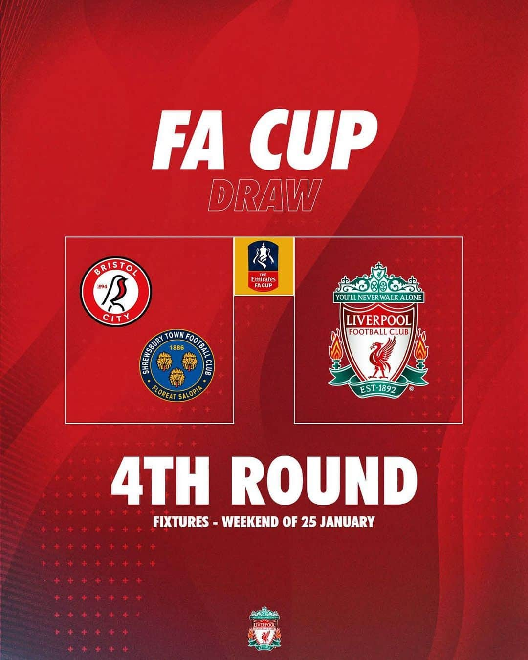 リヴァプールFCさんのインスタグラム写真 - (リヴァプールFCInstagram)「We’ll face Bristol City or Shrewsbury Town in the #FACup fourth round 🔴 #LFC #LiverpoolFC」1月7日 4時50分 - liverpoolfc