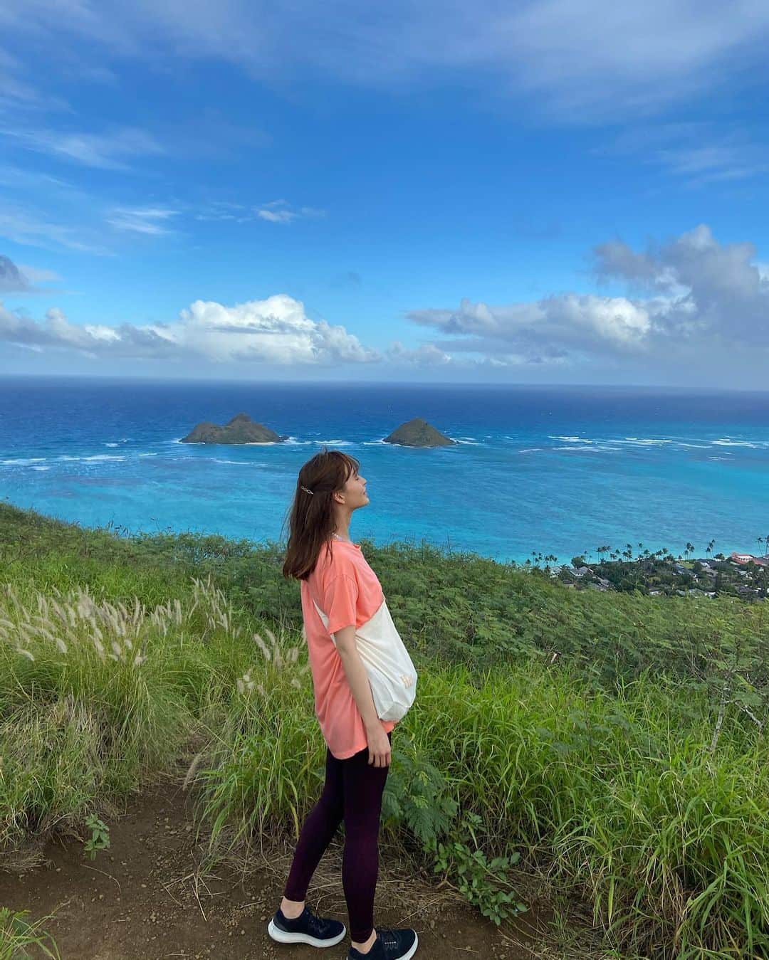 野崎萌香さんのインスタグラム写真 - (野崎萌香Instagram)「Hawaiiでハイキングするなら Pillbox Hikeが一番好き🏞  風の声を聞きながら 素晴らしい景色を見てきたよ🏝🌿🌈」1月7日 7時48分 - moeka_nozaki
