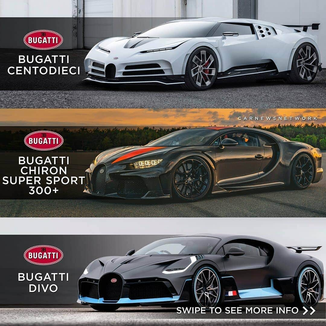 Kik:SoLeimanRTさんのインスタグラム写真 - (Kik:SoLeimanRTInstagram)「Choose your favourite modern special Bugatti 🇫🇷💰 @carnewsnetwork」12月24日 0時50分 - carinstagram