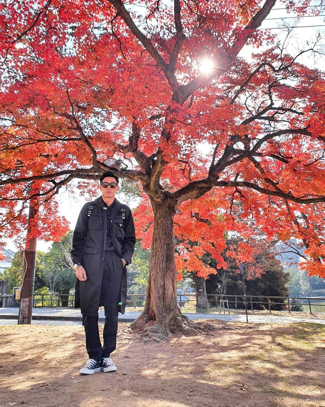 デスモンド・タンのインスタグラム：「I 🍁 autumn.  Long cool walks, pretty colours, warm sake and 80% of my clothes finally make more sense. How I wish we have autumn in Singapore too!  #kyoto #japan」