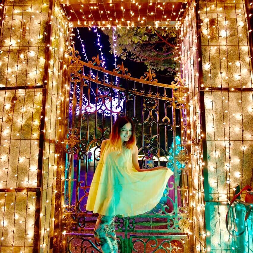 山崎千裕のインスタグラム：「#2015_August  #japan #shiga  #kotonarie #lights #sparkling #lightshow #musicevent #trumpet  #merrychristmas #merrychristmas🎄  Photo_NahoInoue @inapoupou  Styling_SeiShoko」