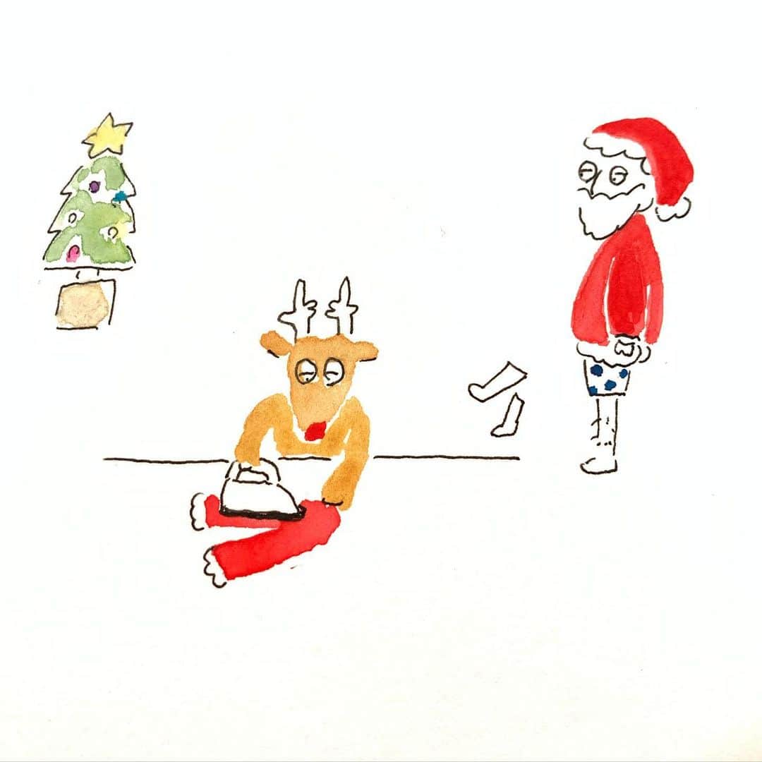 ハルペイさんのインスタグラム写真 - (ハルペイInstagram)「🎄 お世話になります。 . . みなさまステキなクリスマスイブを🎅❤️🎄✨❤️🎄✨😊🎄✨❤️🎄✨❤️ #アイロン #お支度 #クリスマス #christmas  #クリスマスイブ #サンタクロース #santaclaus  #harupei#ハルペイ#doodle#draw#drawing#illustrator#illustration#japan#絵#雑貨#湘南#イラスト#イラストレーター#ゆるい#茅ヶ崎」12月24日 14時15分 - harupeipei