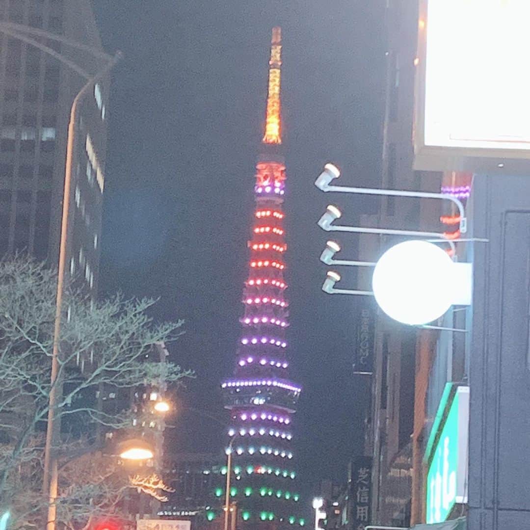 椿姫彩菜のインスタグラム：「#東京タワー　#東京タワー夜景 #tokyotower  めっちゃ綺麗だったよー！！おすそ分け！」
