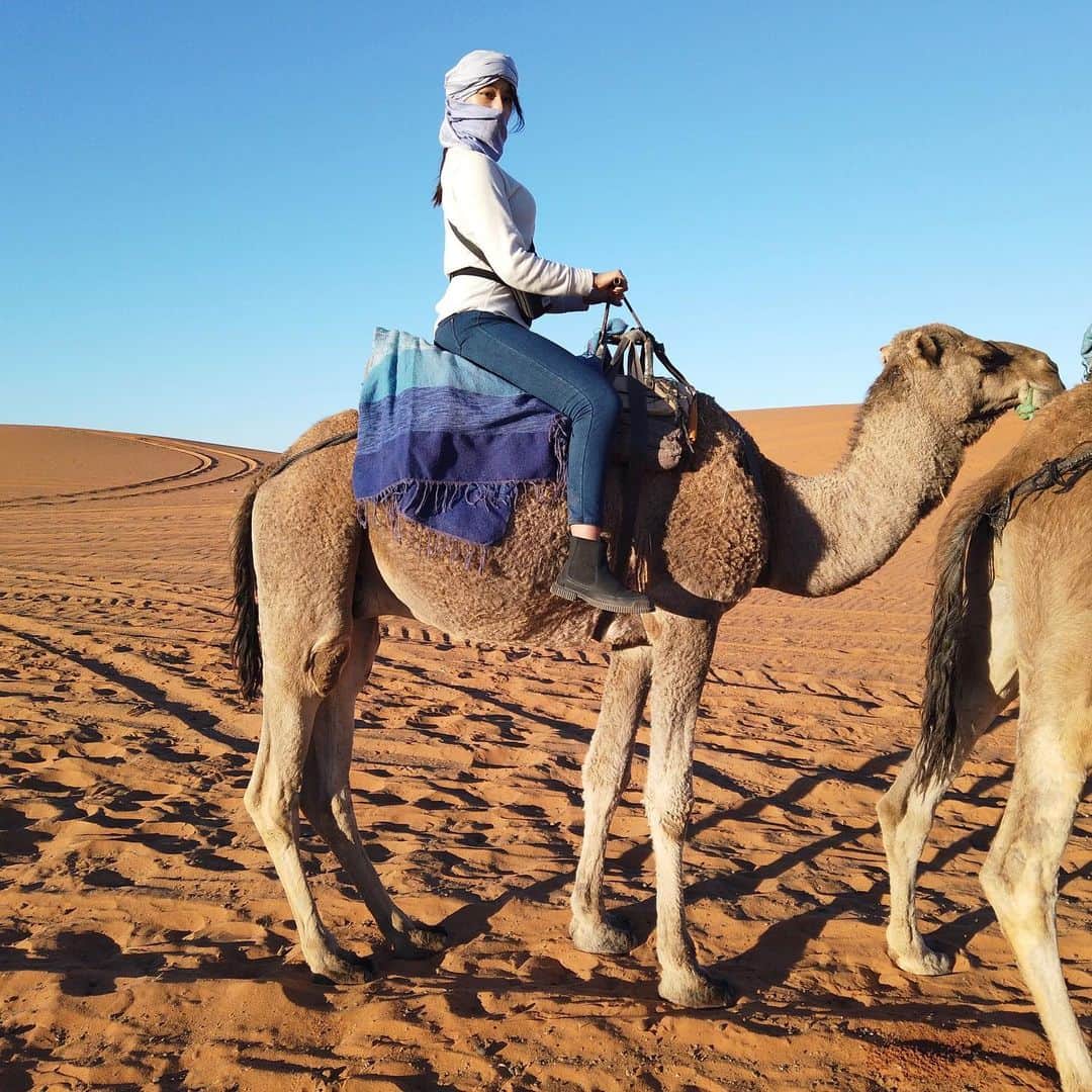 高橋メアリージュンさんのインスタグラム写真 - (高橋メアリージュンInstagram)「Camel ride. #Morroco #Saharadesert #travelingalone #女子一人旅」12月24日 16時40分 - maryjuntakahashi