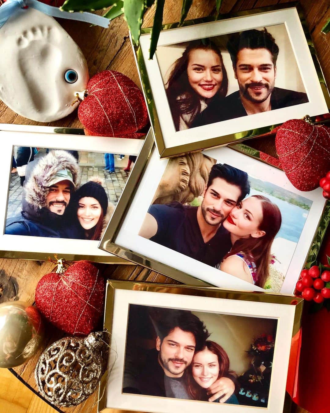 Fahriye Evcenのインスタグラム：「Kalbim.. Sevgini sevgime katıp beni en kıymetli hissettirdin hep.. ❤️ Ben de canımı canına kattım, en değerli hediyeni verdim yeni yaşında.. 🌟👼🏻🤗 Seni cok seviyorum.. iyi ki bizimsin her şeyim.. ❤️🙏🏻😌 @burakozcivit」