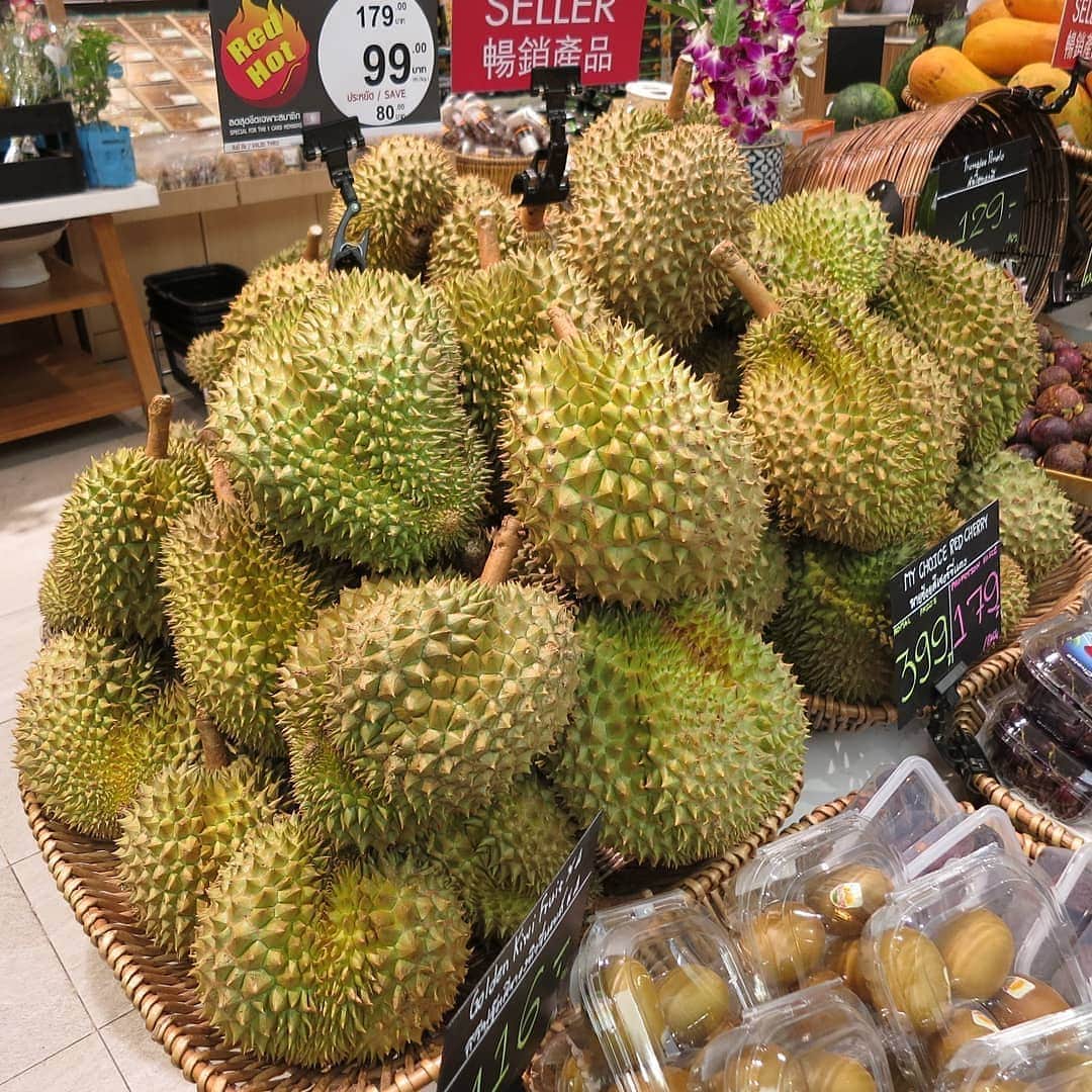 タイ国政府観光庁さんのインスタグラム写真 - (タイ国政府観光庁Instagram)「⠀ ＼🇹🇭サワッディー・カー🇹🇭／⠀ ⠀ 今週の #こんなタイ知らなかった は、⠀ バンコクのスーパーで山積みのドリアンを思わずパチリ📸✨⠀ ⠀ 匂いが強烈で有名なドリアンですが、実は栄養価はとても高く果物の王様とも言われています❣️⠀ タイに行ったら、ぜひ本場の新鮮なドリアンを食べてみて😆⠀ ⠀ @thai_daisuki_chiharu さん、コップン・カー🙏✨⠀ ⠀ ・・・・・・・⠀ 今まで知らなかったタイの魅力を見つけたら、ハッシュタグ #こんなタイ知らなかった をつけて投稿して下さい🌸⠀ ⠀ こちらでご紹介させて頂くことがあります。皆さまからの投稿をお待ちしています😊⠀ ⠀ #repost #タイ #バンコク #ドリアン #果物の王様 #南国フルーツ #フルーツ #果物 #こんなタイ知らなかった #もっと知りタイ #タイ旅行 #バンコク旅行 #ファインダー越しの私の世界 #旅好きな人と繋がりたい #旅行好きな人と繋がりたい  #メリークリスマスイブ #thailand #bangkok #durian #fruit #amazingthailand #thailandtravel #thailandtrip #thai #thaistagram  #lovethailand #thainess #localexperience」12月24日 18時11分 - amazingthailandjp