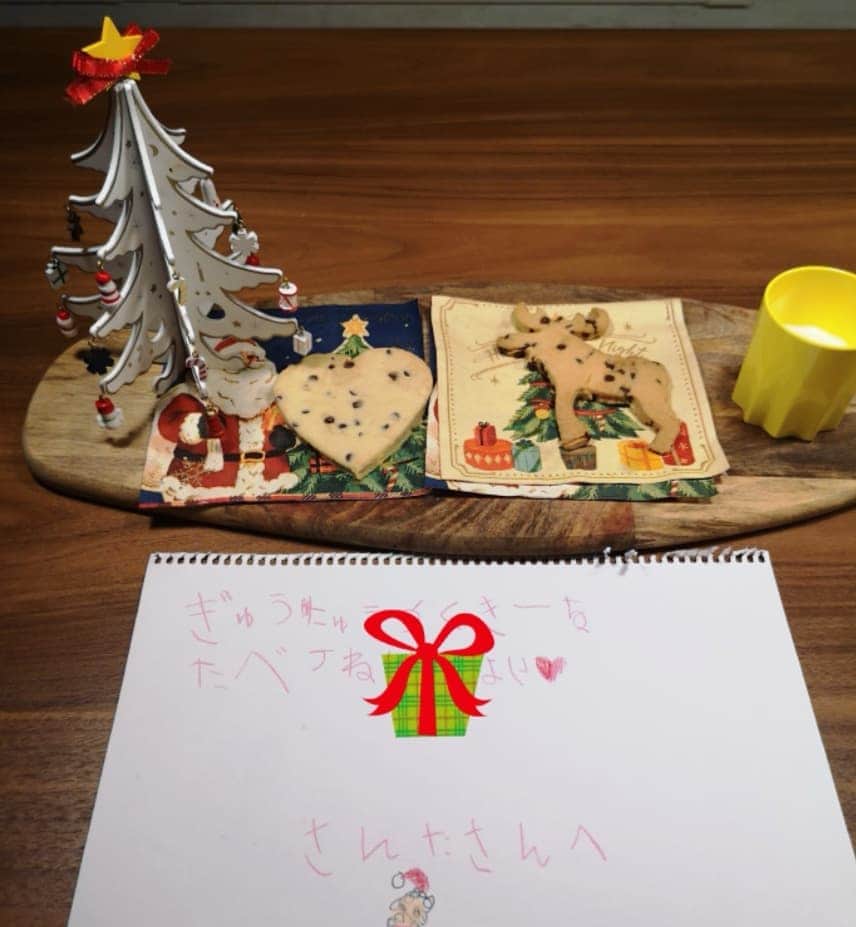 蛯原英里さんのインスタグラム写真 - (蛯原英里Instagram)「🎄🎅🏻娘と一緒にサンタさんへのクッキーを作りました🎅🏻🎄 お手紙も添えて♡ 食べてくれるかな？  #merrychristmas  #santa #lettering #happy」12月25日 4時20分 - eriebihara
