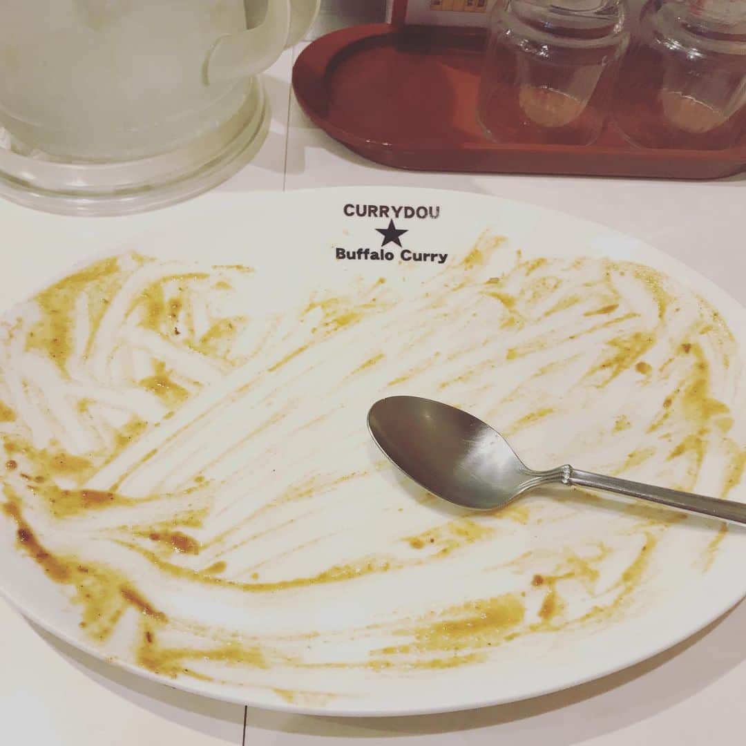 ペギのインスタグラム：「バッファローカレー #カレー堂 #大阪へ来たら必ず食べる #クリスマスなんで #ロースカツトッピングしました #お客さんは僕だけでした #エモめのツイートをしたけど #一人のクリスマスが #寂しいとかじゃないから #店長！！メリークリスマス！！」