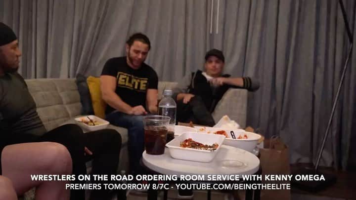 マット・ジャクソンのインスタグラム：「We wanted to make this year’s Christmas ELITE.. so.. premiering tomorrow is a very special Wrestlers Ordering Room Service w/Kenny Omega! Happy holidays!」