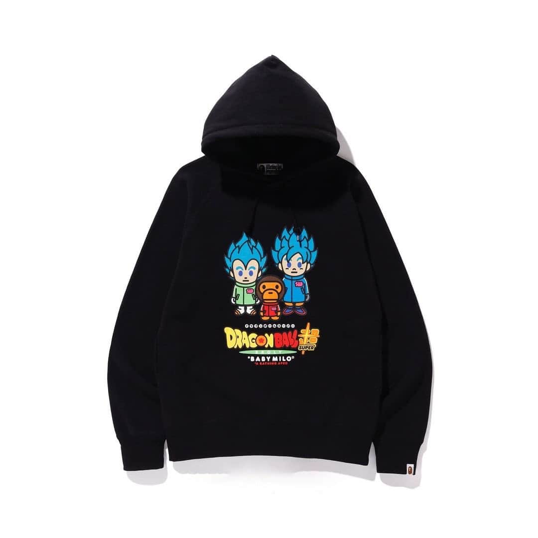 HYPEBEASTさんのインスタグラム写真 - (HYPEBEASTInstagram)「@hypebeaststyle: @bape_japan has enlisted its Baby Milo imprint for another collaborative Dragon Ball capsule. Comprised of hoodies, crewneck sweatshirts, and T-shirts, the capsule features the playful Baby Milo character, as well as heroes and villains from last year’s ‘DRAGON BALL SUPER: BROLY’ animated film. Look for the pieces to hit BAPE, ZOZOTOWN, and physical locations on December 28.⁠⠀ Photo: BAPE」12月25日 7時16分 - hypebeast
