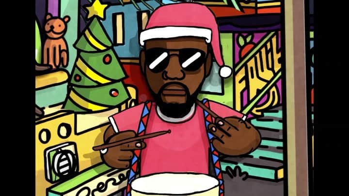 ワイクリフ・ジョンのインスタグラム：「I was just a little drummer boy from the projects... Thank you @foodfightstudio for capturing the spirit of my version for this song. #littledrummerboy #wyclefjean #wyclefjeancarnival #foodfightstudio #animatedmusicvideo #animation #animatedillustration #headsmusic」