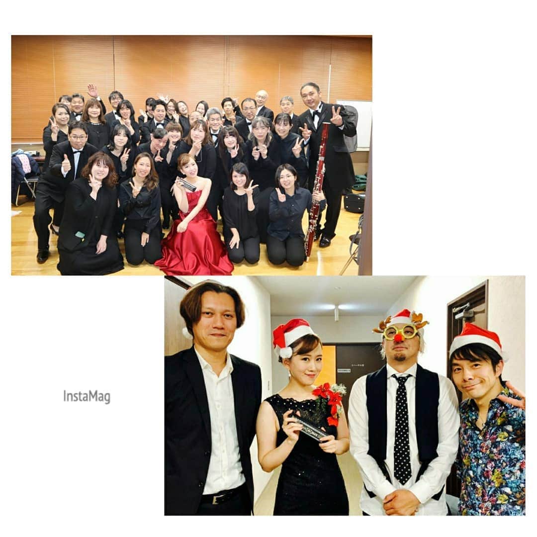 南里沙さんのインスタグラム写真 - (南里沙Instagram)「皆さんメリークリスマス！﻿ ﻿ ～12月の振り返り～﻿ ﻿ 1日は兵庫県は加西市民会館クリスマスコンサート♪﻿ ﻿ 1部は加西市吹奏楽団の皆さんとの共演、楽しく幸せな時間でした。2部はギター渡辺具義、ピアノ扇谷研人、パーカッションnotch、そして南里沙でクロマチックハーモニカの演奏をお楽しみ頂きました。﻿ ﻿ お越しいただいた皆様、ありがとうございました！﻿ ﻿ ﻿ 4枚目はファンの方に頂いたチョコレート！！もったいなくて、まだ大事に飾っています🍫﻿ ﻿ ﻿ #クロマチックハーモニカ #ハーモニカ #南里沙 #chromaticharmonica #harmonica #risaminami #hohner #hohnermusic #hohnerartist #newsuper64x #super64x  #playtheoriginal  #하모니카 #미나미리﻿﻿﻿사 #半音階口琴 #口琴 #加西市吹奏楽団 #クリスマスコンサート」12月25日 23時01分 - minami_risa