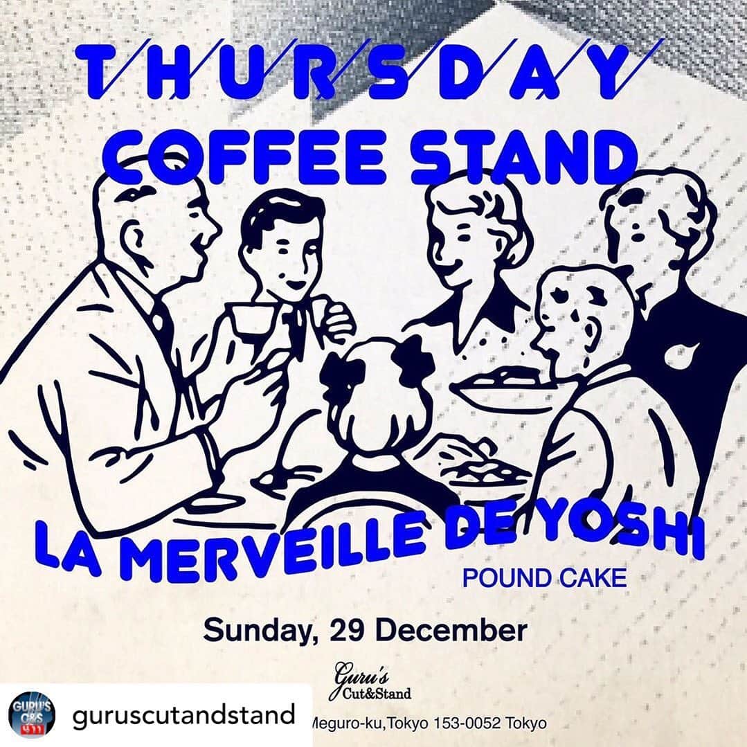 クーピーのインスタグラム：「Posted @withrepost • @guruscutandstand Cake&Coffee 12/29☀️at Guru’s」