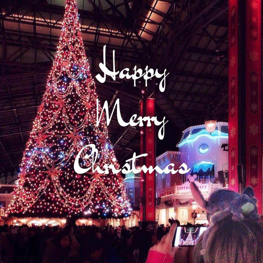 なかやまちえこのインスタグラム：「はっぴーめりーくりすます🎄✨ この前たまみさんが撮ってくれた写真✨ #tdl #ディズニーランド」