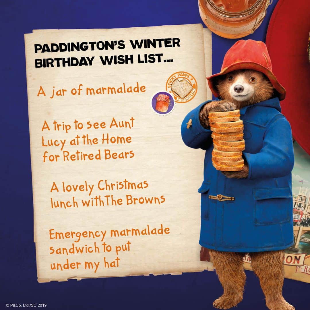 Paddington Bearさんのインスタグラム写真 - (Paddington BearInstagram)「Mr Brown didn't seem too pleased to find marmalade with his Christmas dinner instead of cranberry sauce, but since it's Paddington's Winter Birthday Mrs Bird said he's not allowed to grumble.  How are you celebrating such a special day of the year?」12月25日 21時11分 - paddingtonbear