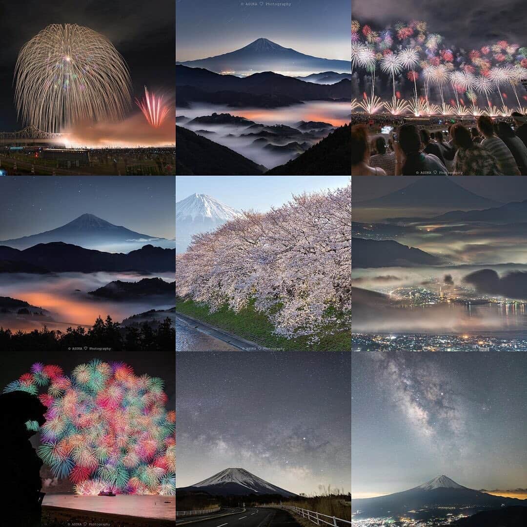 のインスタグラム：「*﻿ *﻿ Thanks everyone♡﻿ *﻿ *﻿ Instagramを始めた頃はここに載っけるために出掛けたり、写真撮ったりしていた気がしますが、それも落ち着き、今は好きなモノしか撮りに行かなくなりました。﻿ ﻿ 富士山、花火（手筒含む）、猿…﻿ ﻿ それでもいつも見てくださるフォロワーの皆さまに心より感謝しております(*´꒳`*)﻿ いつもありがとうございます。﻿ 来年も細々とですが続けてまいりますので、よろしくお願いいたします♡﻿ *﻿ *﻿ #2019bestnine﻿ #sonyalpha﻿」