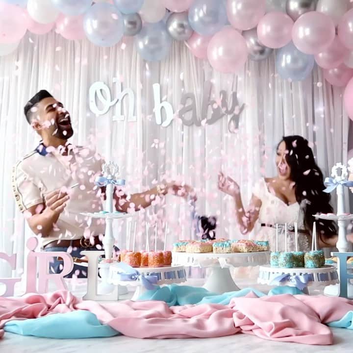 laurag_143のインスタグラム：「It’s a...GIRL 💗💗💗 We are so excited and in love with baby Ella Rose already 🥰🌹 We love her more and more everyday!! Counting down the days that we get to meet her 🙏🏼😍 @dhar.mann 😘 - To watch the full gender reveal video, head to our YouTube 🎥」