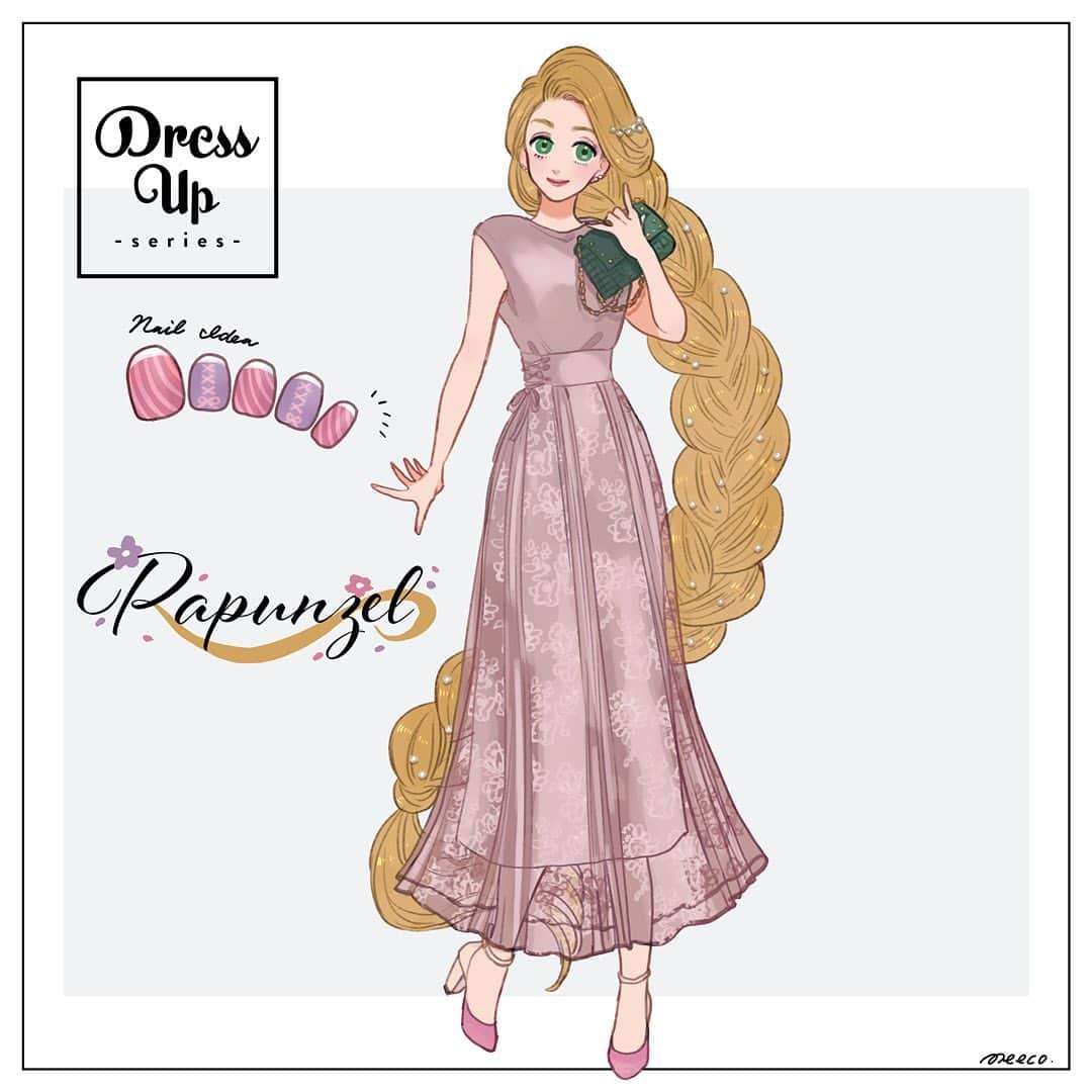 みーこさんのインスタグラム写真 みーこinstagram ラプンツェルドレスアップコーデ イラスト ファッション ファッションコーデ ファッションイラスト ラプンツェル 塔の上のラプンツェル お呼ばれコーデ 結婚式コーデ ドレス Meeco ディズニー