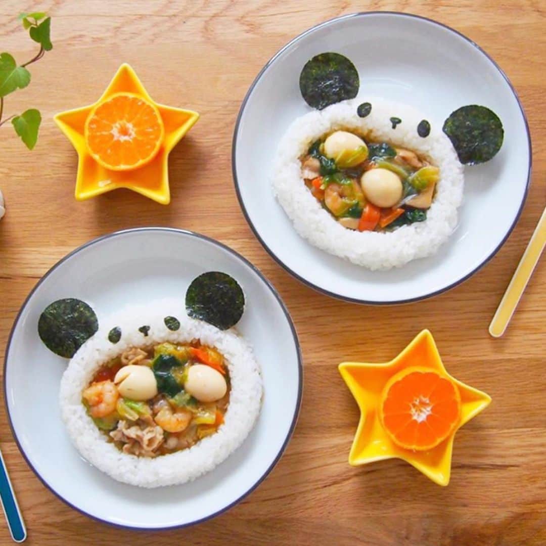4yuuu さんのインスタグラム写真 4yuuu Instagram 普通の中華丼も 盛り付け次第 で子どもが喜ぶ一品に Myフォルム3 あ ん ぱくっ を使えばカレー やシチューも 可愛く変身させることができそうっ Haru E 530 4yuuu 中華丼 シチュー