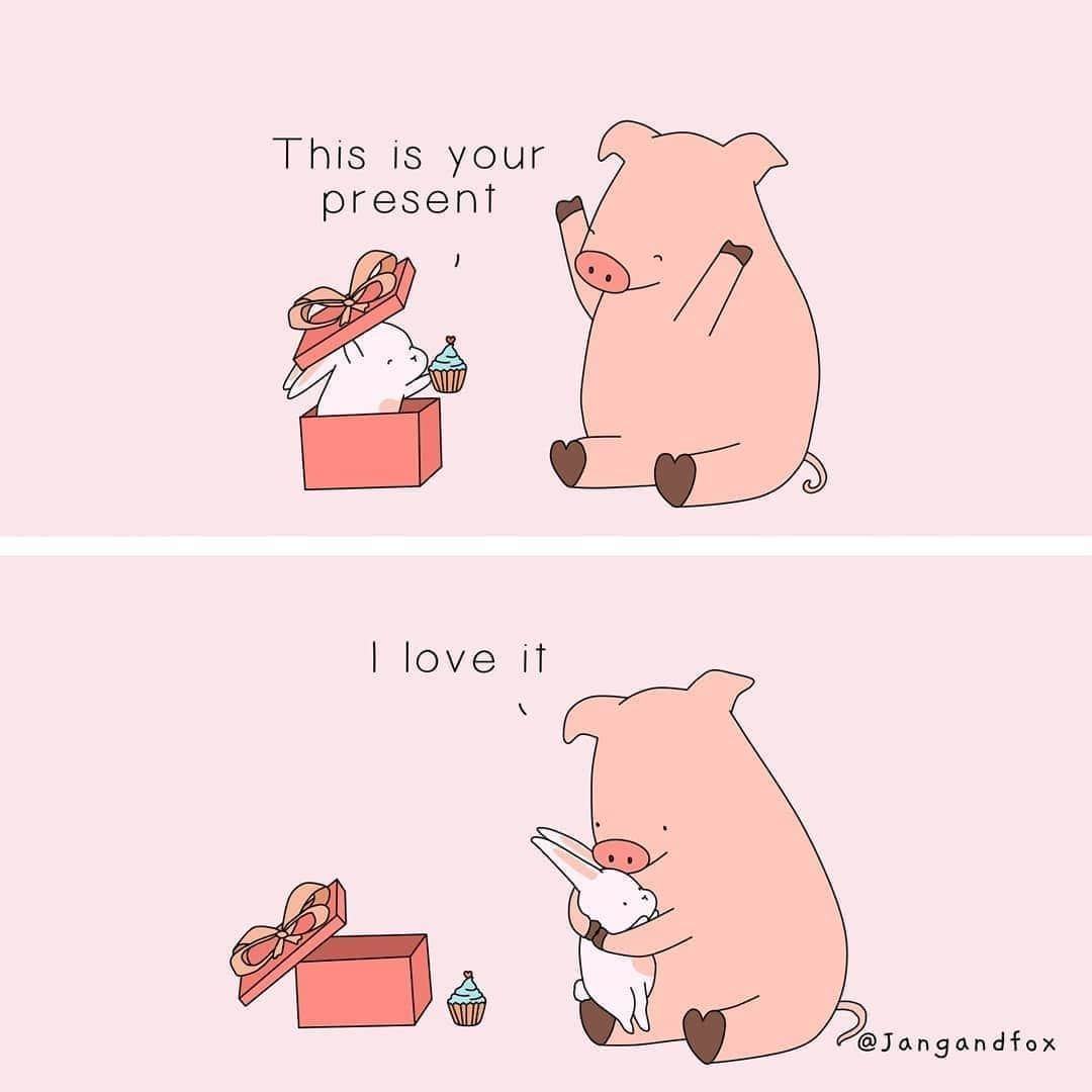 9GAGさんのインスタグラム写真 - (9GAGInstagram)「Your presence is my best present! | Follow @doodles⠀ -⠀ By @jangandfox⠀ -⠀ #doodles #comics #illustration #relationship #boxingday #christmasgift」12月26日 14時00分 - 9gag