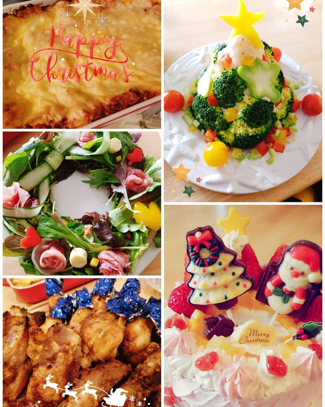 西真理子さんのインスタグラム写真 - (西真理子Instagram)「Xmas💖Eve  2019・December・25お家Xmas🎄✨ ～menu～ ツリーサラダ🥗リースサラダ🥗スペアリブ🍗 ラザニア🍅ケーキ🎂🎅シャンパン🍾  今年も手料理頑張りましたぁ😀  美味しいっ💓て食べてくれて幸せ🤭 半年ぶりにお酒解禁❣大好きなシャンパン🥂もまさかの1杯でダウン😱😱 弱くなりすぎててビックリ😂 お家クリスマスの良い所はそのまま寝れる事w  サプライズ🎁は打ち合わせなしで THE NORTHFACE丸被り🤣 お互いサプライズ大成功❣  夫婦って似るもんですねw  楽しいXmas🔔Eveでした😝  #お家クリスマス #クリスマスディナー #手料理 #ツリーサラダ #リースサラダ #ラザニア #スペアリブ#シャンドンブリュット #クリスマス限定ボトル #ザノースフェイス #ジップインジップ #ヌプシ #スノーブーツ #夫婦になって初めてのクリスマス #merrychristmas #thenorthface」12月26日 15時33分 - mari.nishi.7